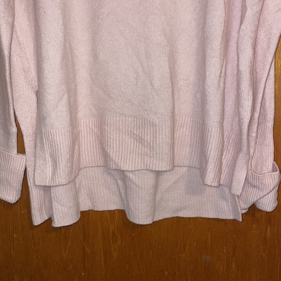 •LOU & GREY•LIGHT PINK CREWNECK KNIT RIB HEM LINES WOOL BLEND SWEATER  MEDIUM - Picture 6 of 10